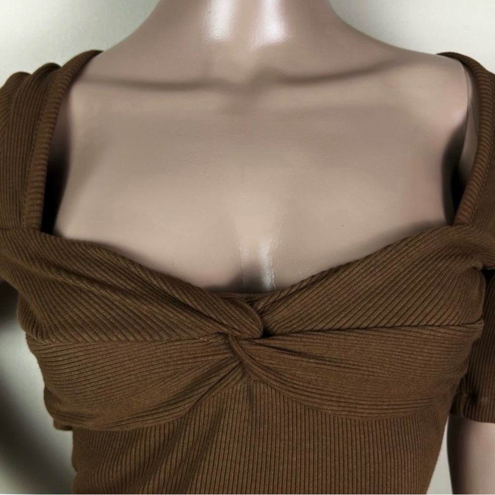 NEW CITIZENS OF HUMANITY BROWN RIBBED TOP - Picture 4 of 8